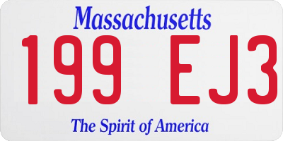 MA license plate 199EJ3