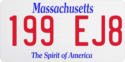 MA license plate 199EJ8