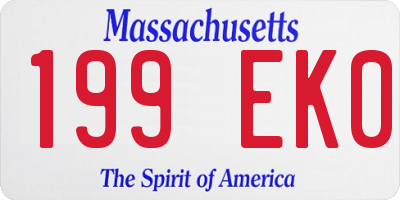 MA license plate 199EK0