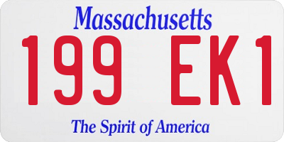 MA license plate 199EK1
