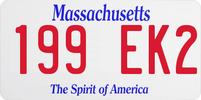 MA license plate 199EK2