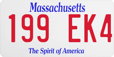 MA license plate 199EK4