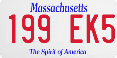MA license plate 199EK5