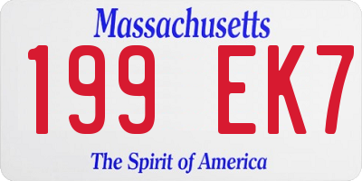 MA license plate 199EK7