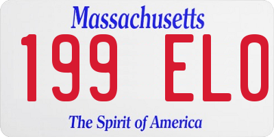 MA license plate 199EL0