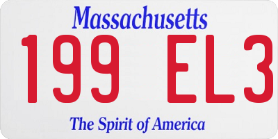 MA license plate 199EL3