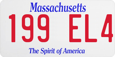 MA license plate 199EL4
