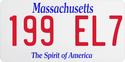 MA license plate 199EL7