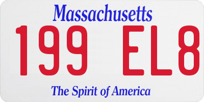 MA license plate 199EL8