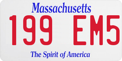 MA license plate 199EM5