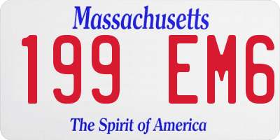 MA license plate 199EM6