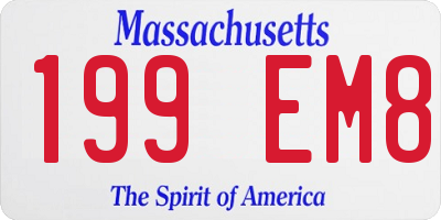 MA license plate 199EM8