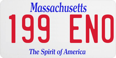 MA license plate 199EN0