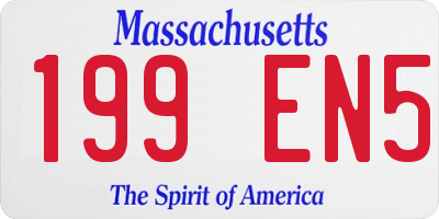 MA license plate 199EN5