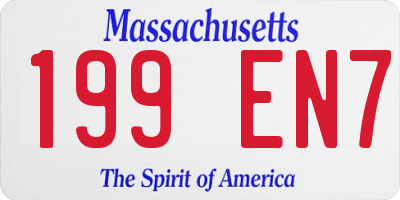 MA license plate 199EN7