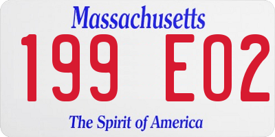 MA license plate 199EO2