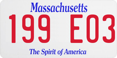MA license plate 199EO3