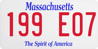 MA license plate 199EO7