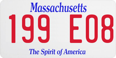 MA license plate 199EO8