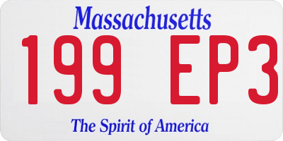 MA license plate 199EP3