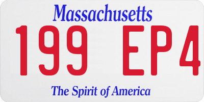 MA license plate 199EP4