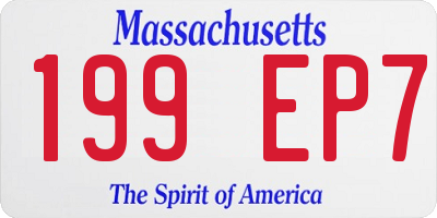 MA license plate 199EP7