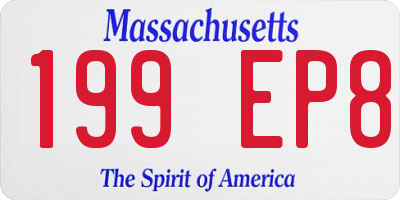 MA license plate 199EP8