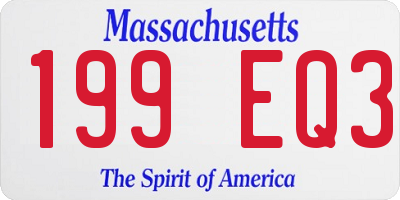 MA license plate 199EQ3
