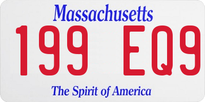 MA license plate 199EQ9