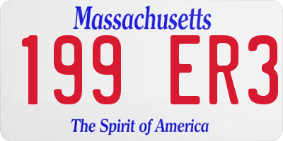 MA license plate 199ER3