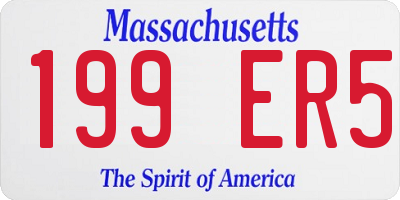 MA license plate 199ER5