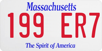 MA license plate 199ER7