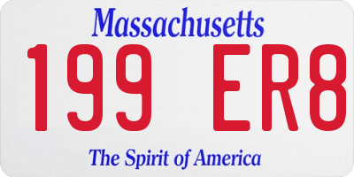 MA license plate 199ER8