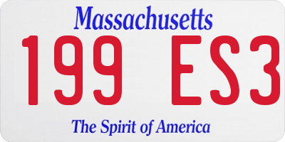 MA license plate 199ES3