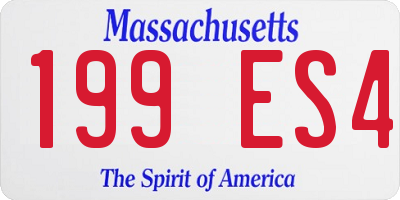 MA license plate 199ES4