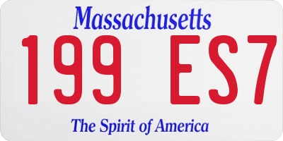 MA license plate 199ES7