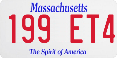 MA license plate 199ET4