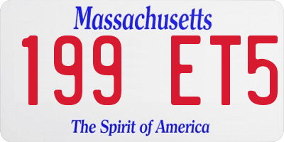 MA license plate 199ET5