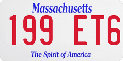 MA license plate 199ET6