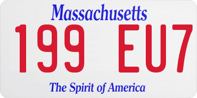 MA license plate 199EU7