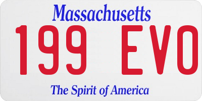 MA license plate 199EV0