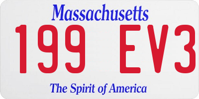 MA license plate 199EV3