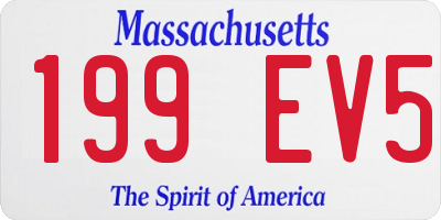 MA license plate 199EV5