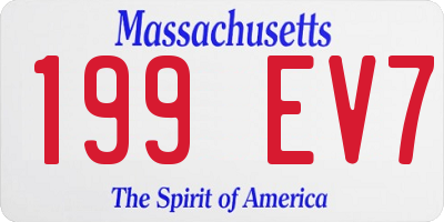 MA license plate 199EV7