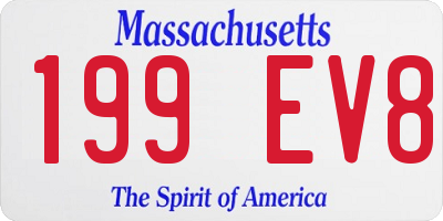 MA license plate 199EV8