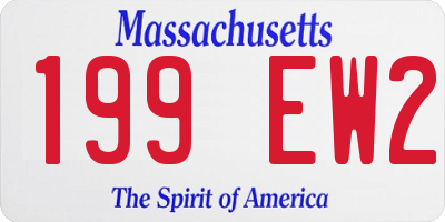 MA license plate 199EW2