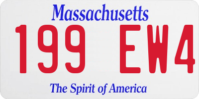 MA license plate 199EW4