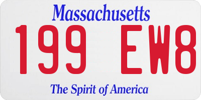MA license plate 199EW8