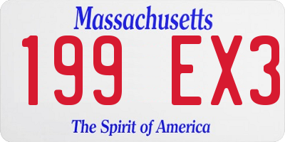 MA license plate 199EX3