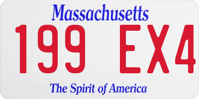 MA license plate 199EX4